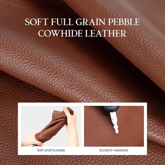 Genuine Leather Wristlet Wallet for Women Soft Leather Crossbody Bag Clutch Purs - Picture 3 of 8